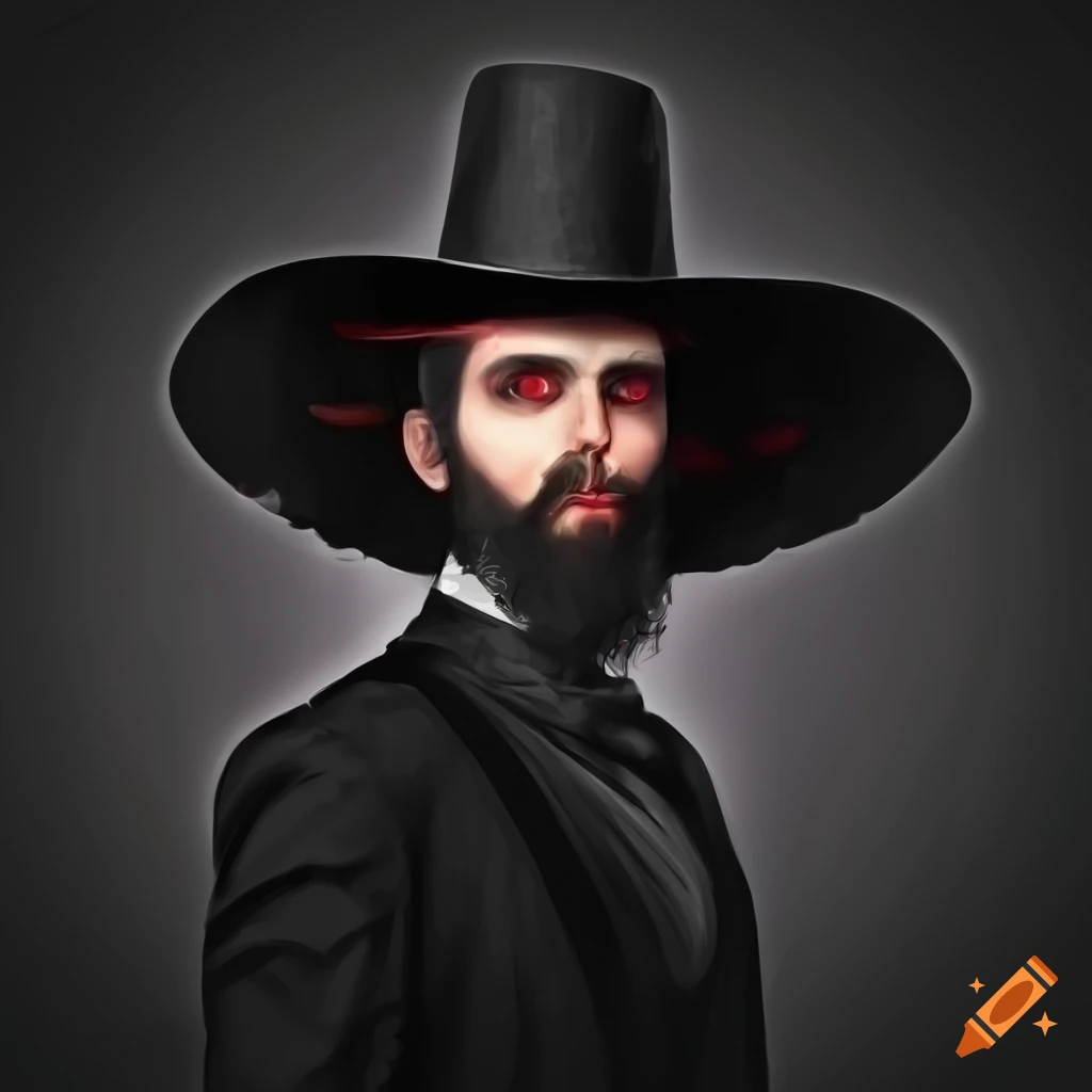 image of a mysterious magician with red eyes