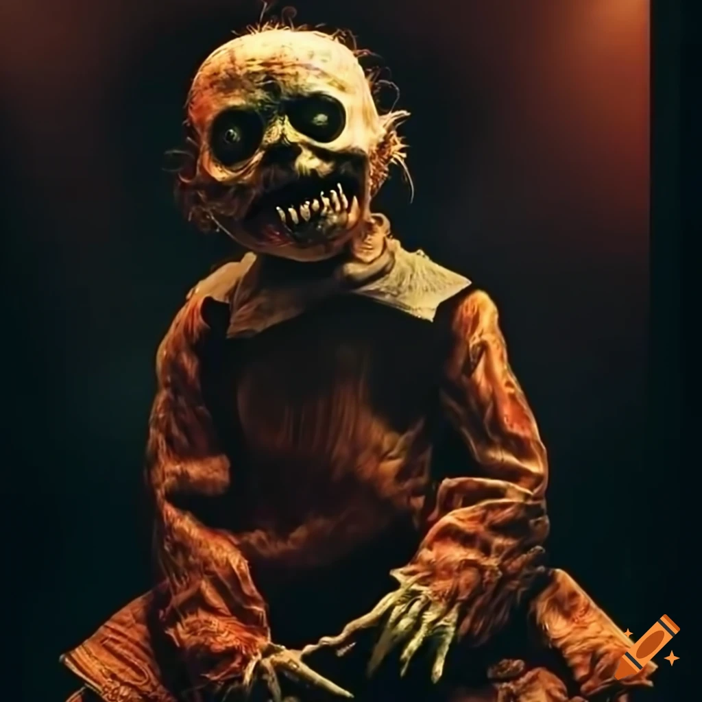 animatronic in a spooky movie theater lobby
