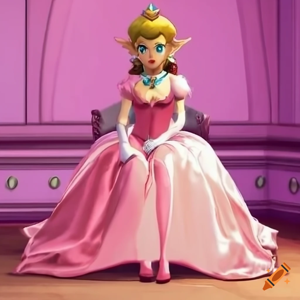 cosplay of Link dressed as Princess Peach