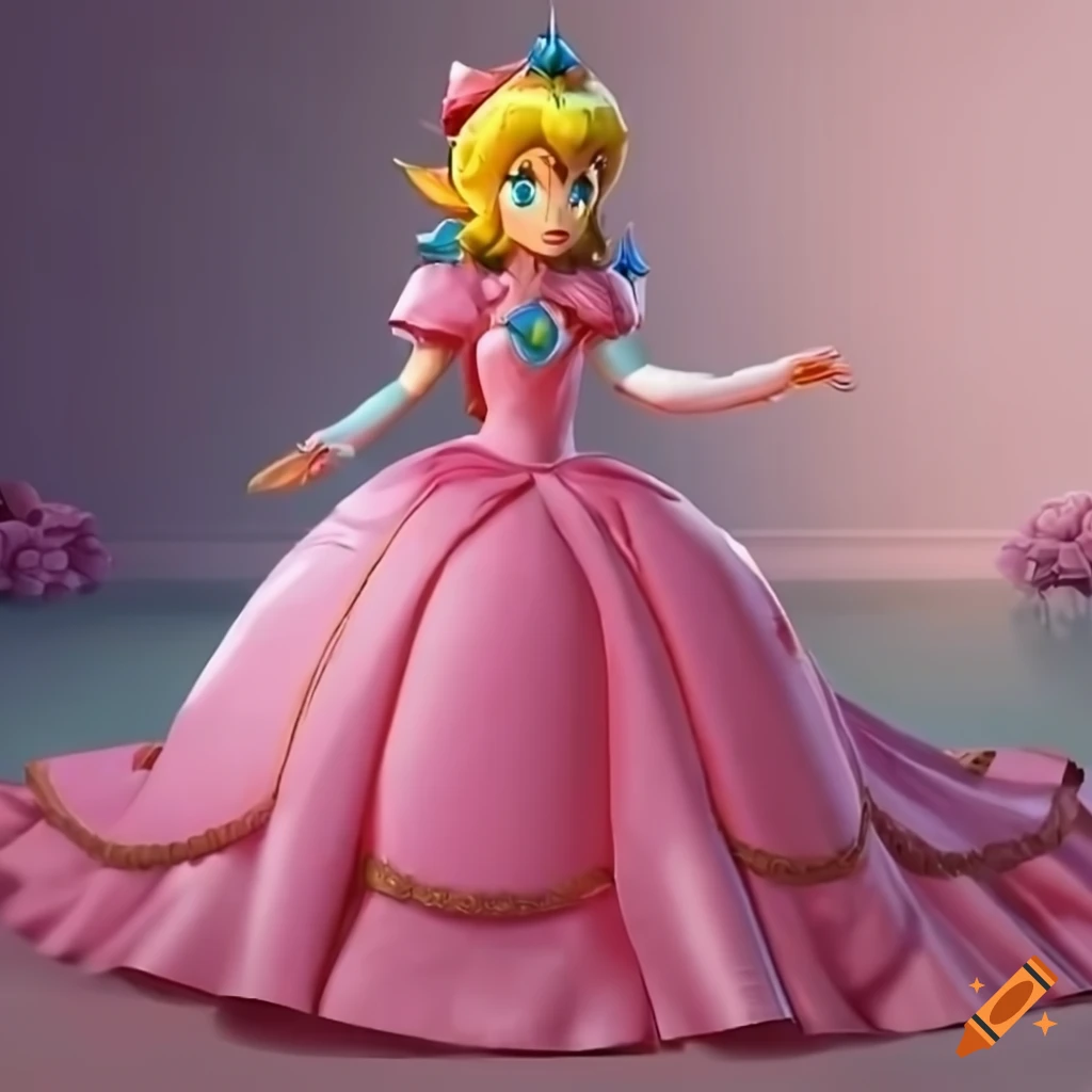 Cosplay of link in pink silk ballgown on Craiyon