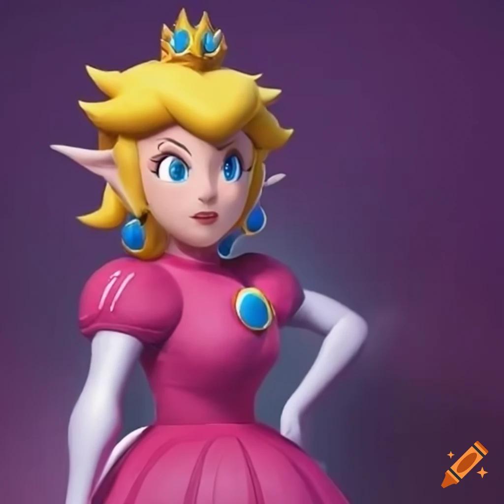 Link and princess peach in glamorous attire on Craiyon