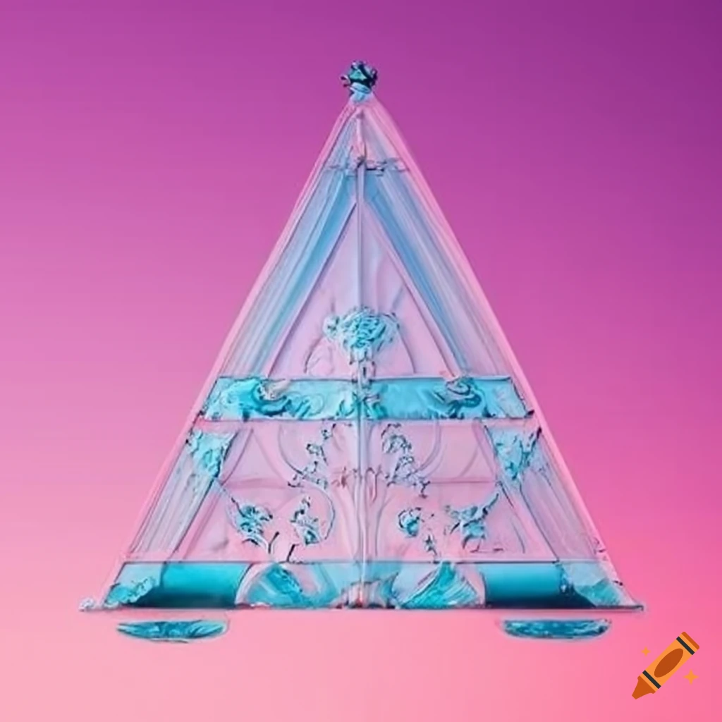 Lovely pink sky behind a rococo glass facade on Craiyon