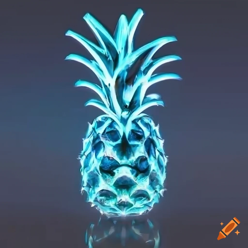Blue Neon Pineapple On Craiyon