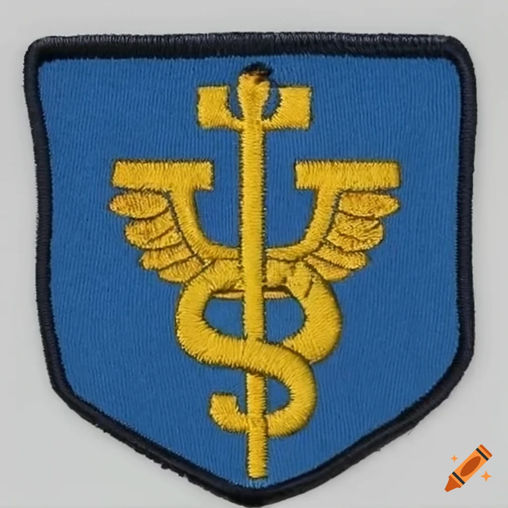 Ukrainian medic emblem patch with medical symbol on Craiyon