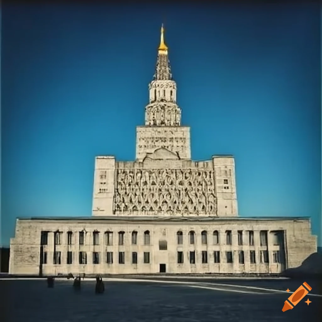 Soviet brutalist architecture of the Kremlin in 2030