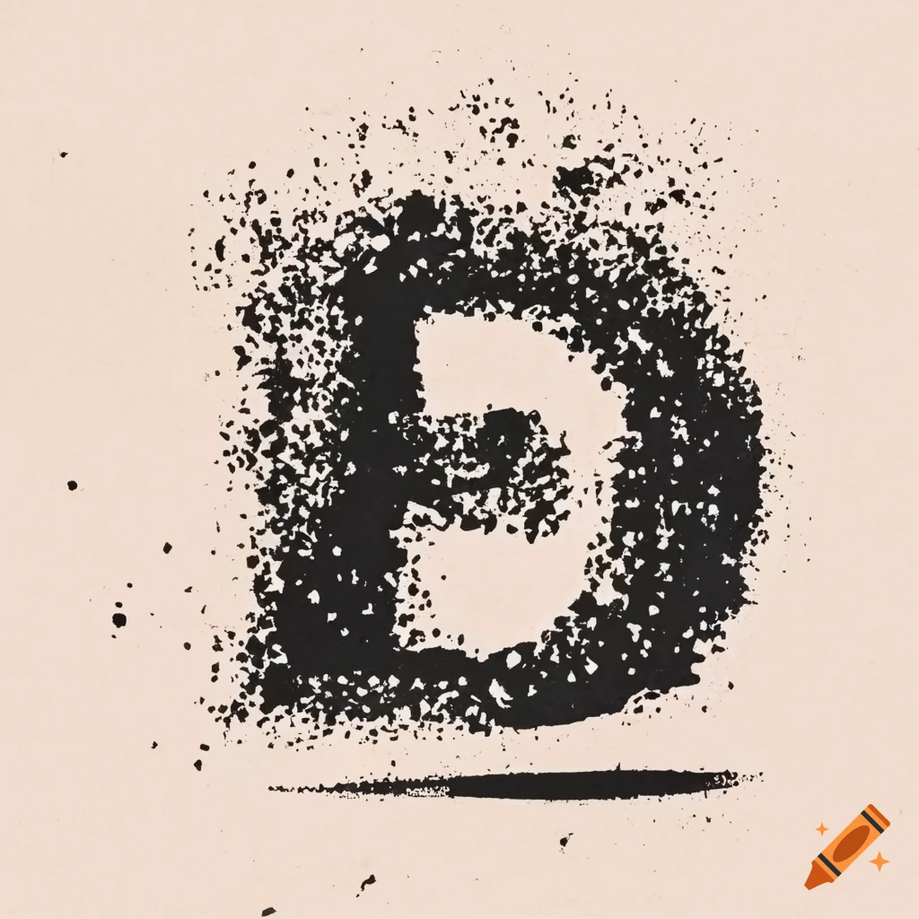 stippled art with textured grunge letters