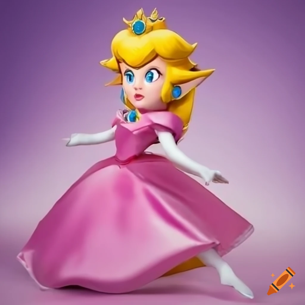 Princess peach and link in a studio photo on Craiyon