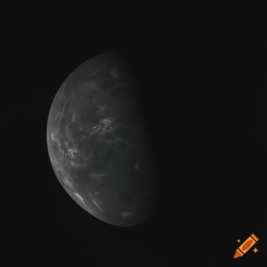 image of a dark tidally locked planet