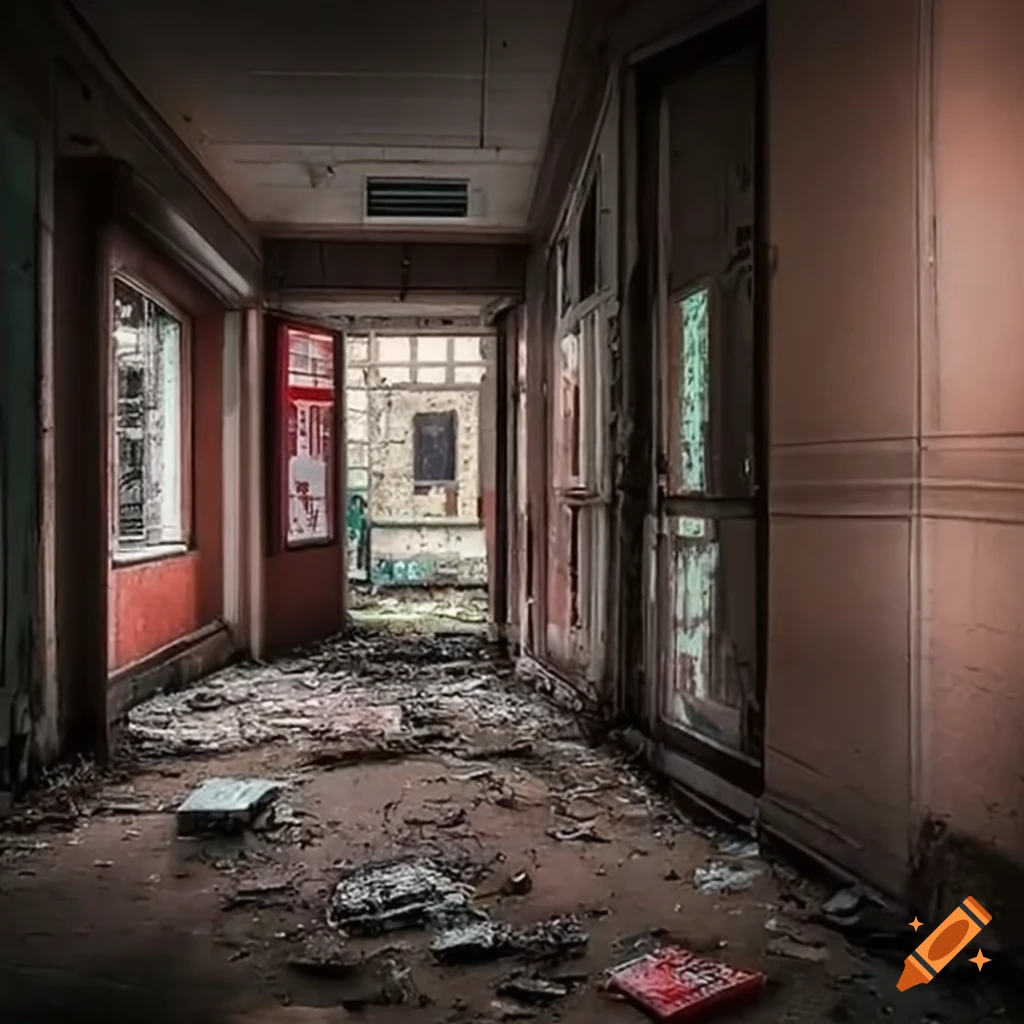 abandoned McDonald's in a desolate city