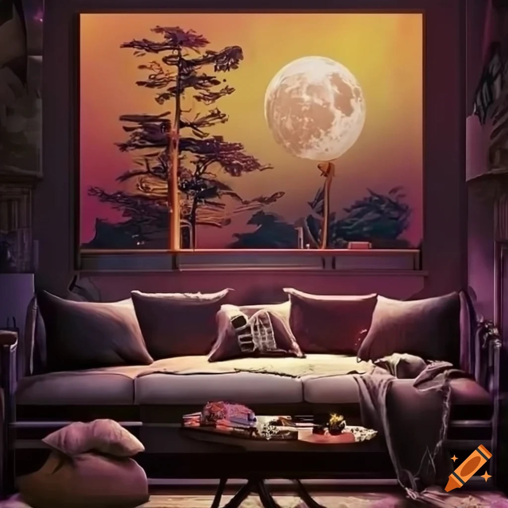 Cozy and classy open bedroom living room combination with nature themed