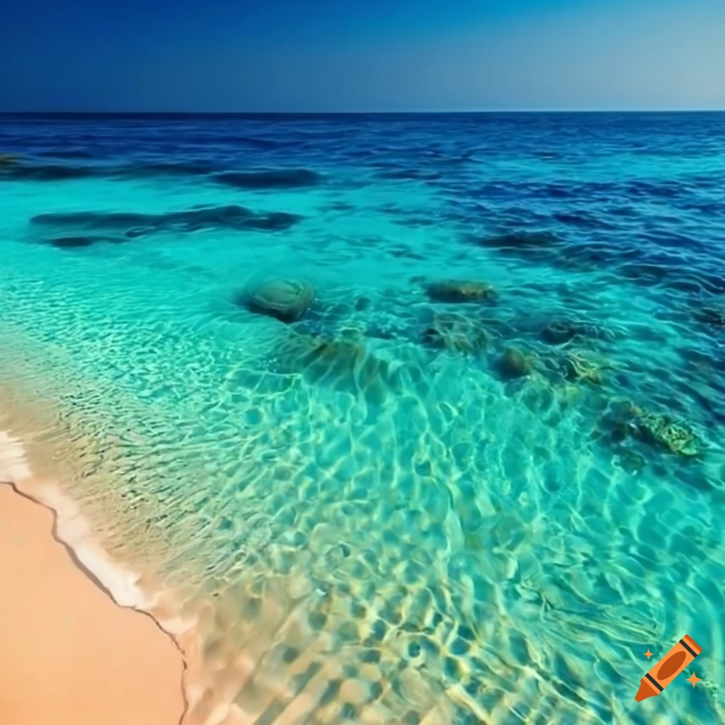 scenic beach with clear blue water