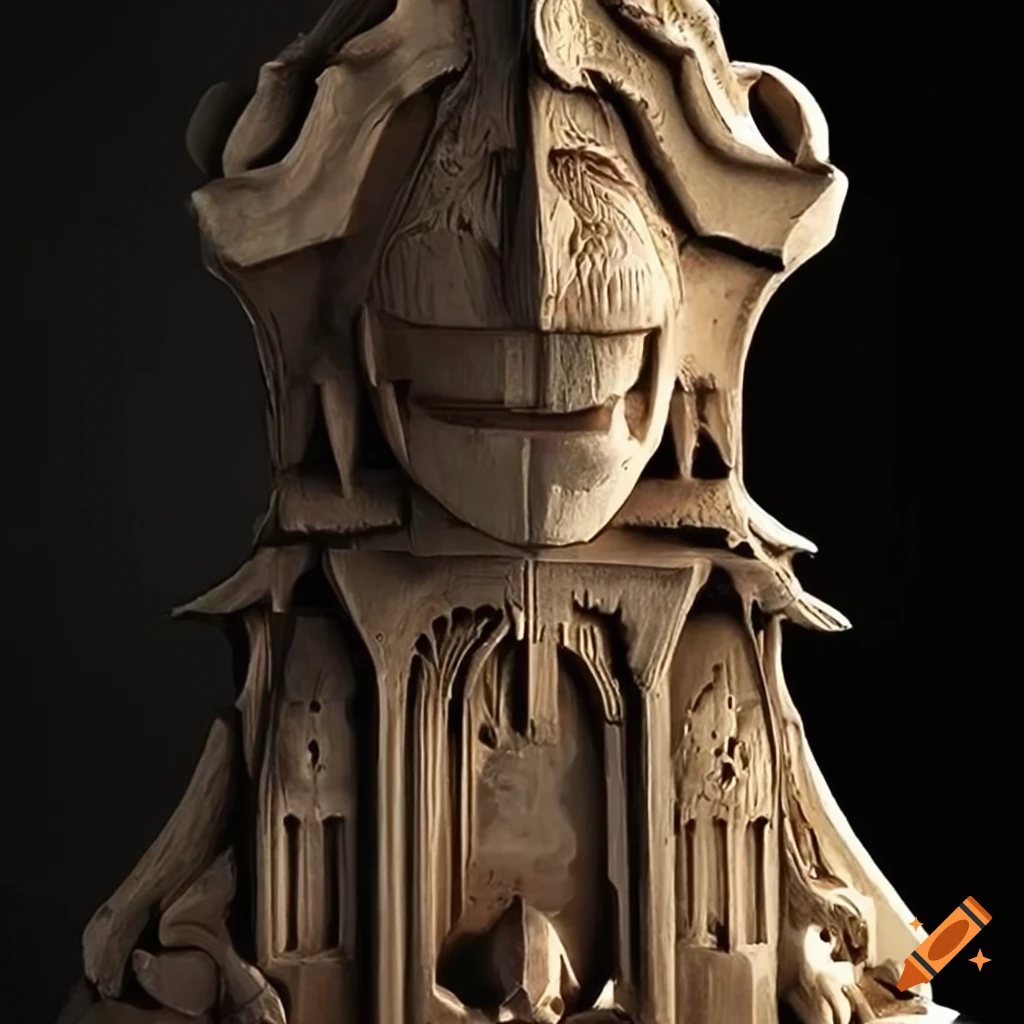 Detailed zelda game sculpture in architectural style on Craiyon