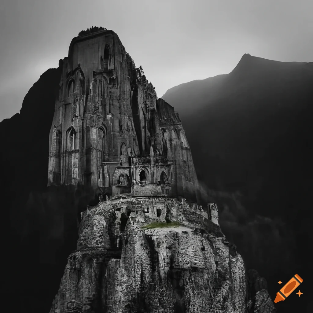 carved cathedral on mountain