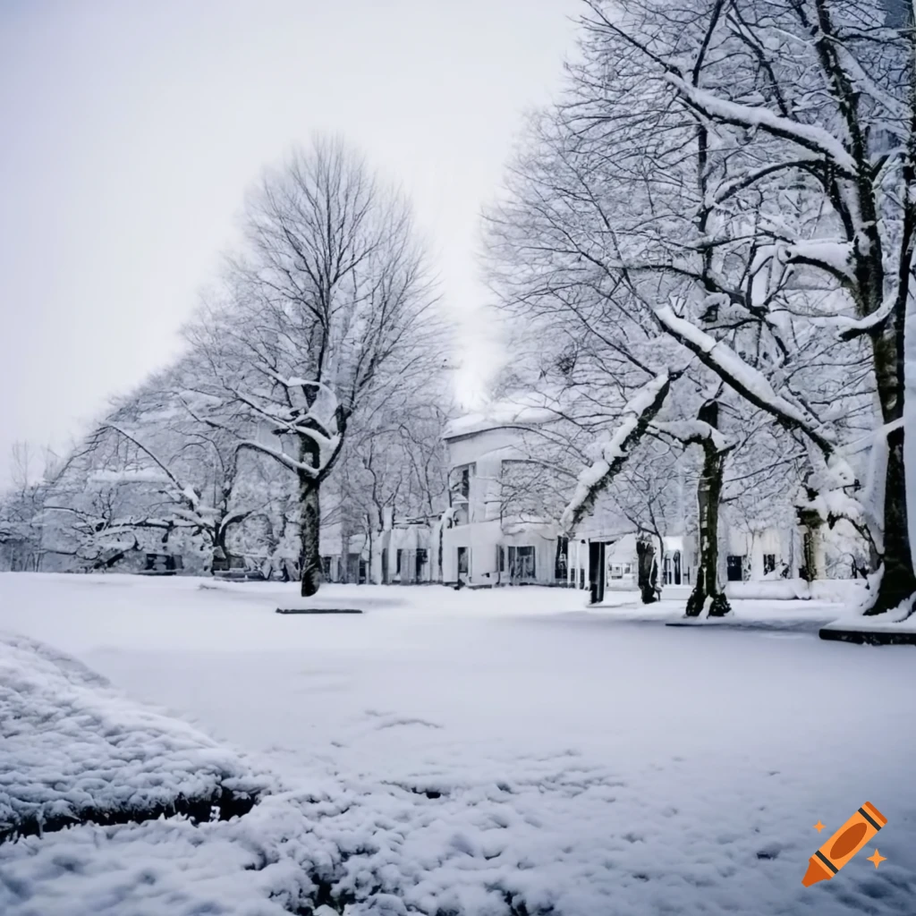 image of Angers Belle-Beille campus covered in snow