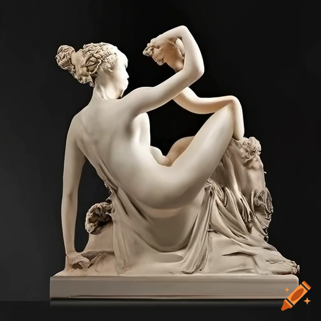 sculpture of three athletic women by Antonio Canova
