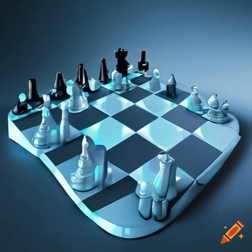 Sci-fi chess game setup