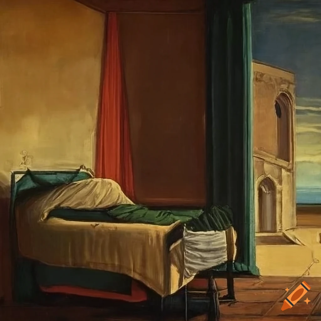 interior of a student's bedroom with a view of Cambridge University