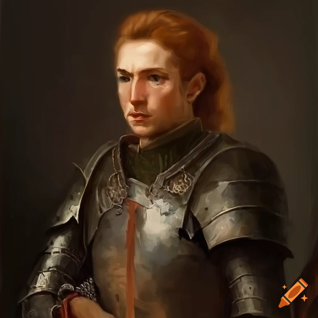 Oil painting of a brave knight