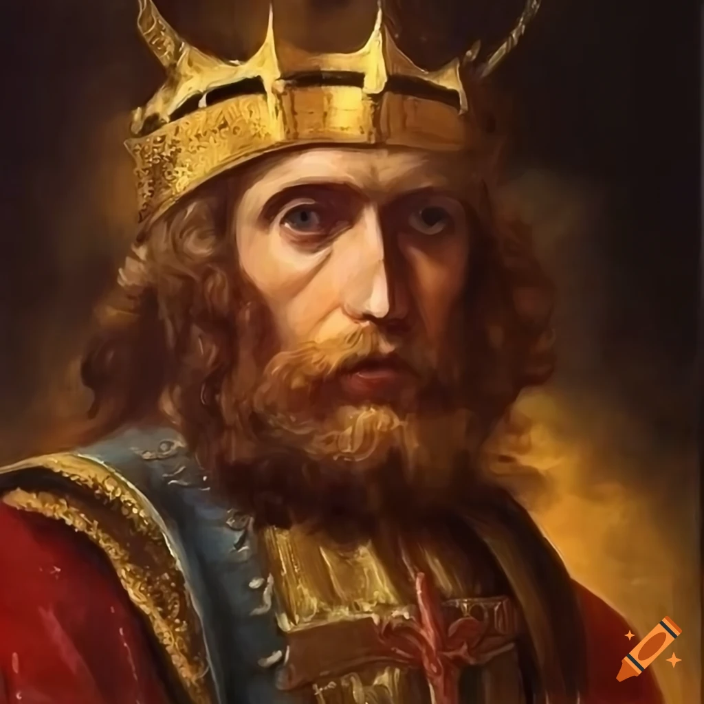 Oil painting of a medieval king