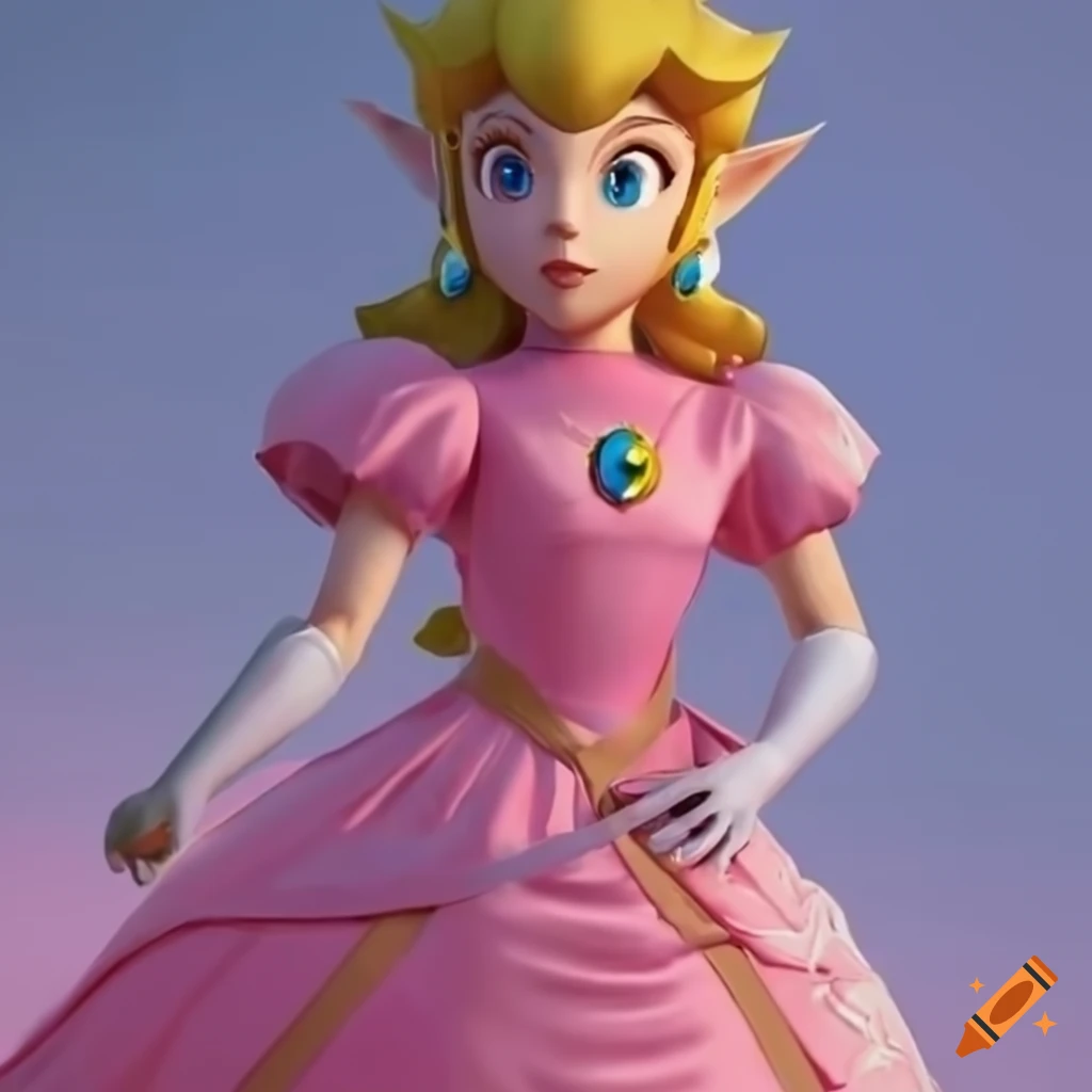 Cosplay of link dressed as princess peach