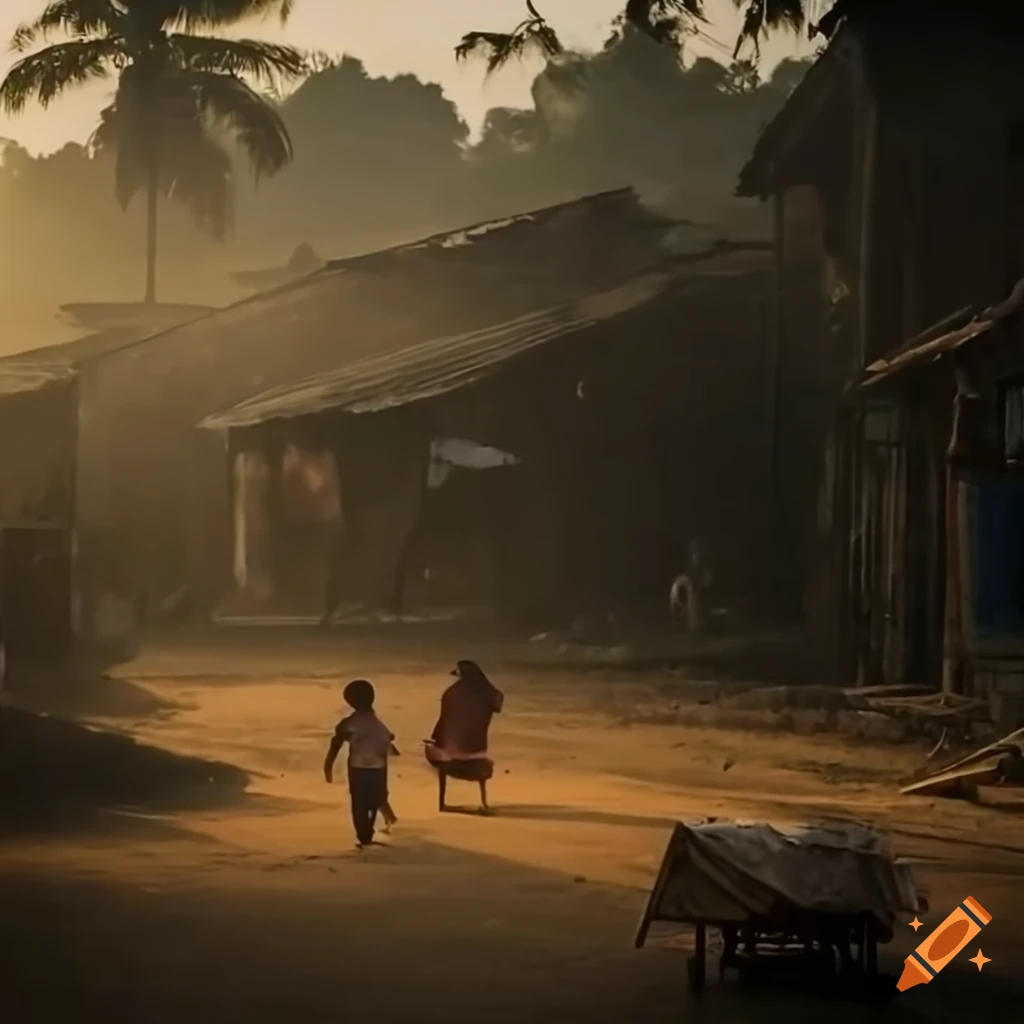 morning scene in a Vietnamese village