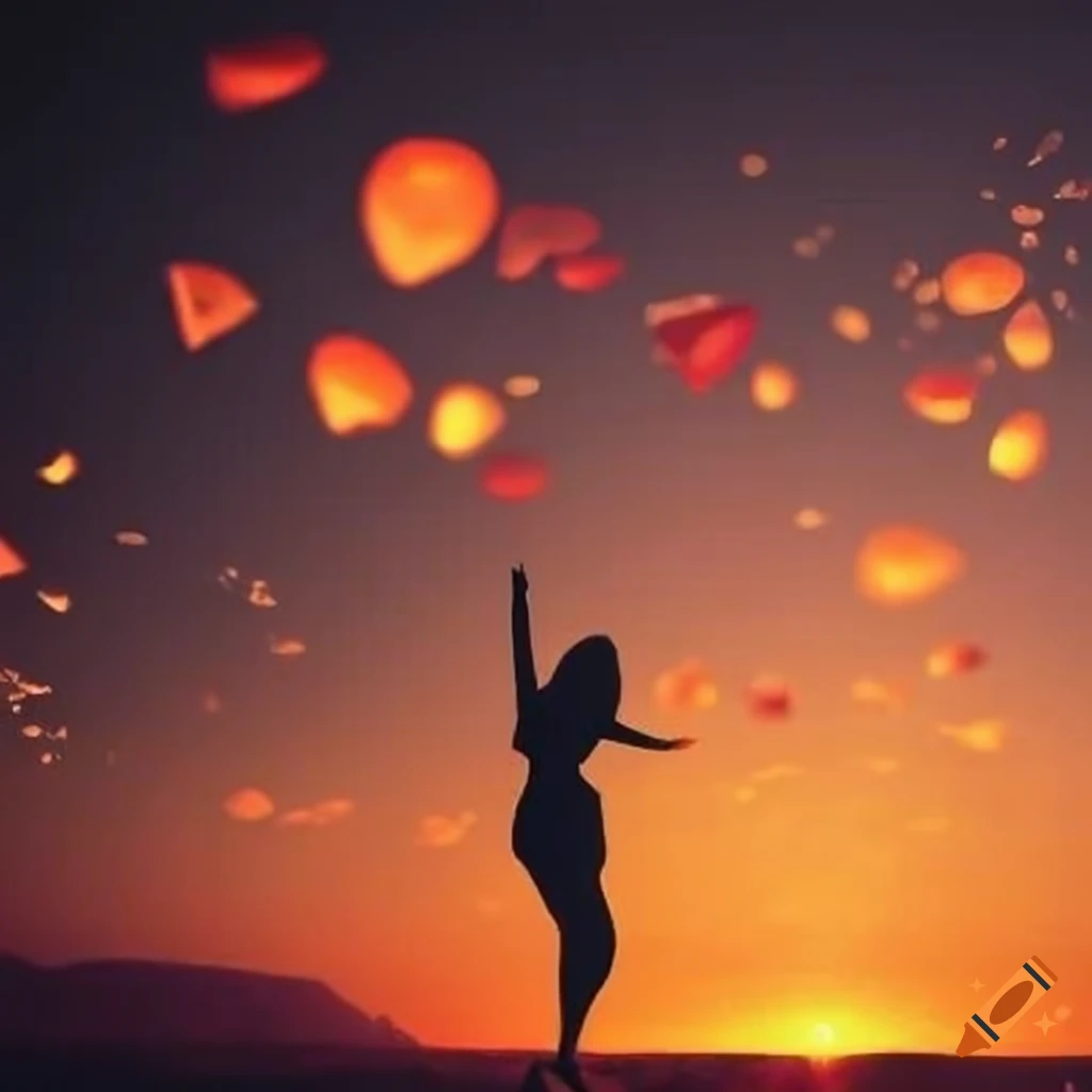 Silhouette Of A Woman Against Led Lights Background On Craiyon