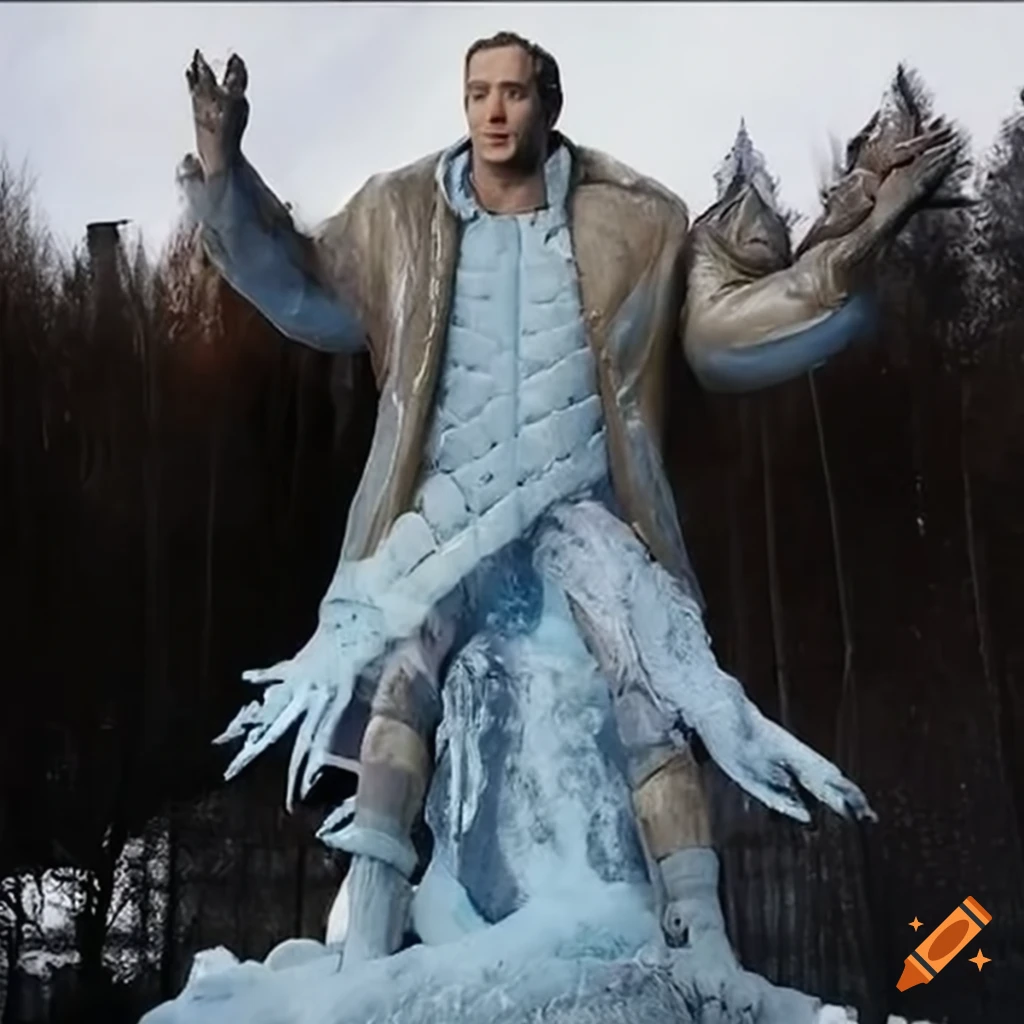 frozen statue of Ryan Reynolds