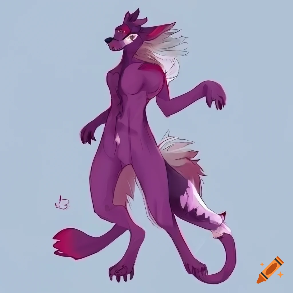 colorful digital art of a feline fursona