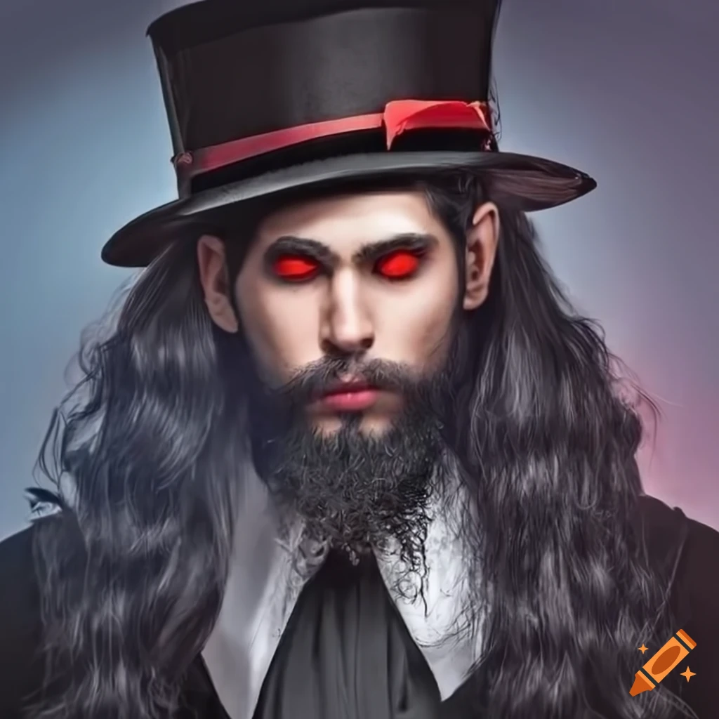 image of a mysterious magician with black hair and beard