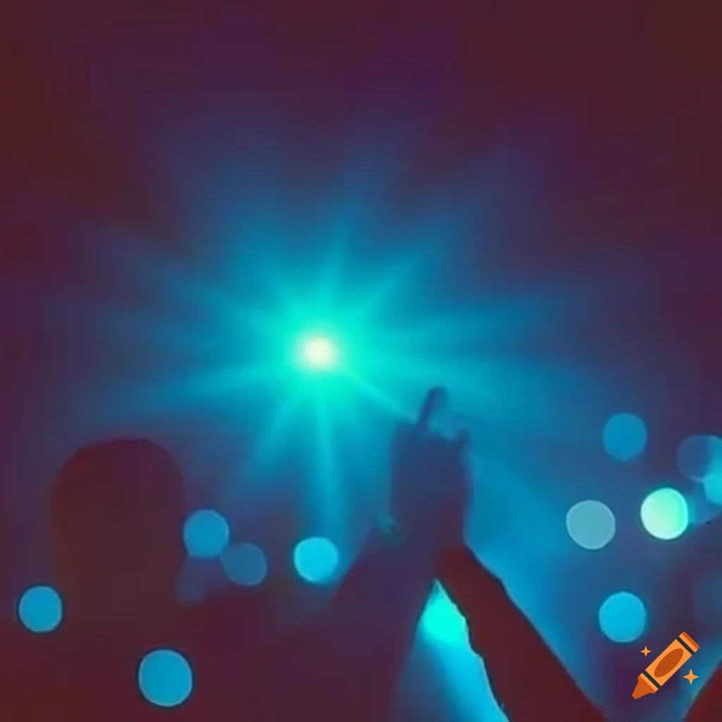 nighttime rave with people dancing to electronic music