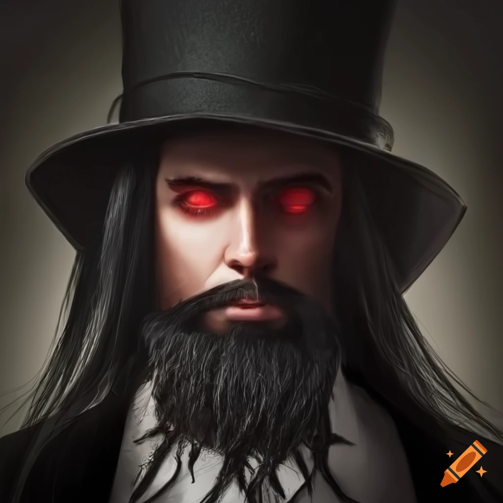 image of a mysterious magician with red eyes