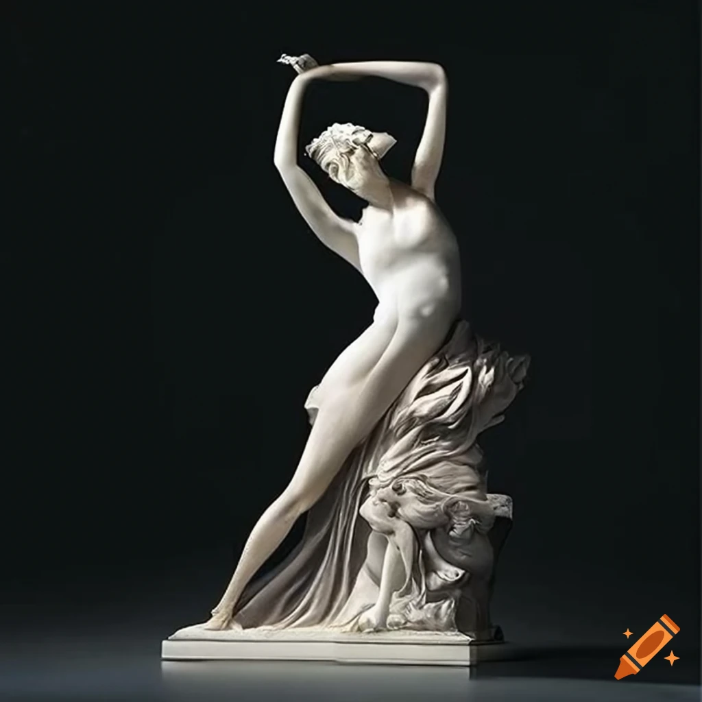 sculpture of three athletic women by Antonio Canova