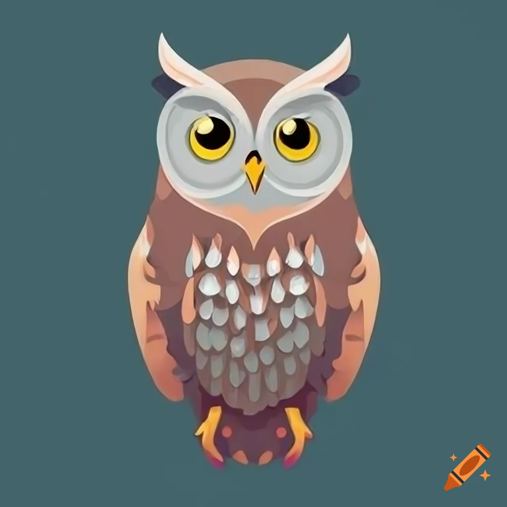 Icon of an owl on Craiyon