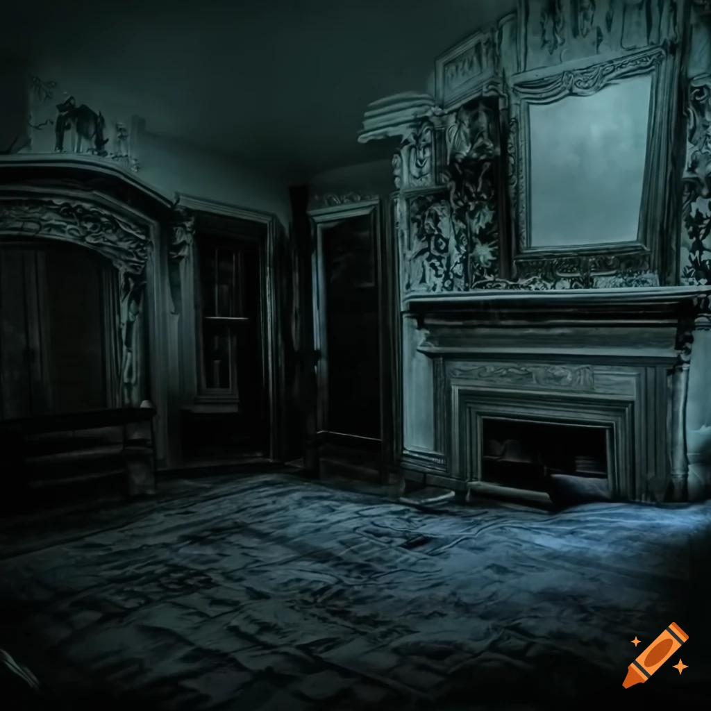 Dark And Spooky Living Room In A Horror Mansion On Craiyon