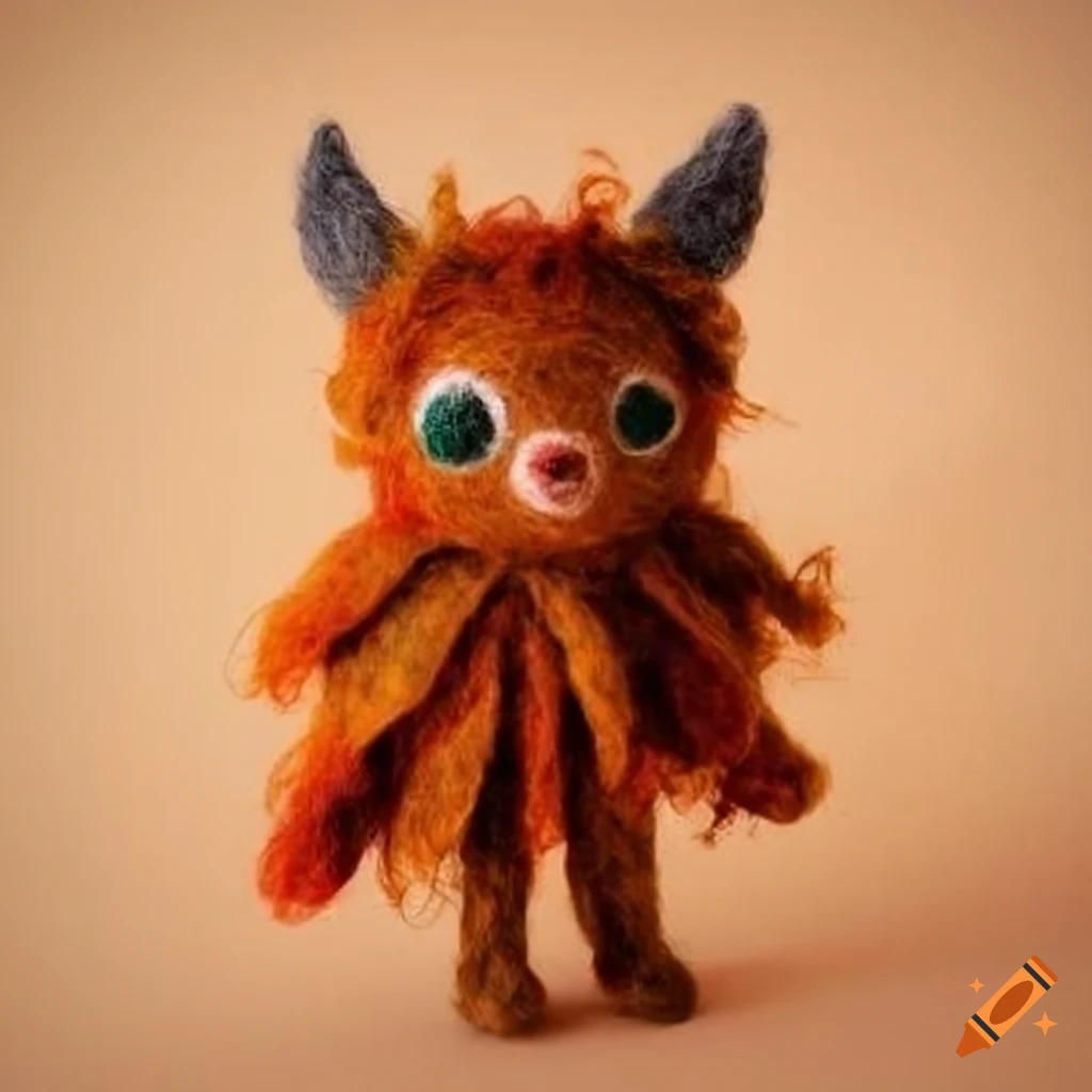 Wool felting of royal creatures from the mushroom kingdom on Craiyon