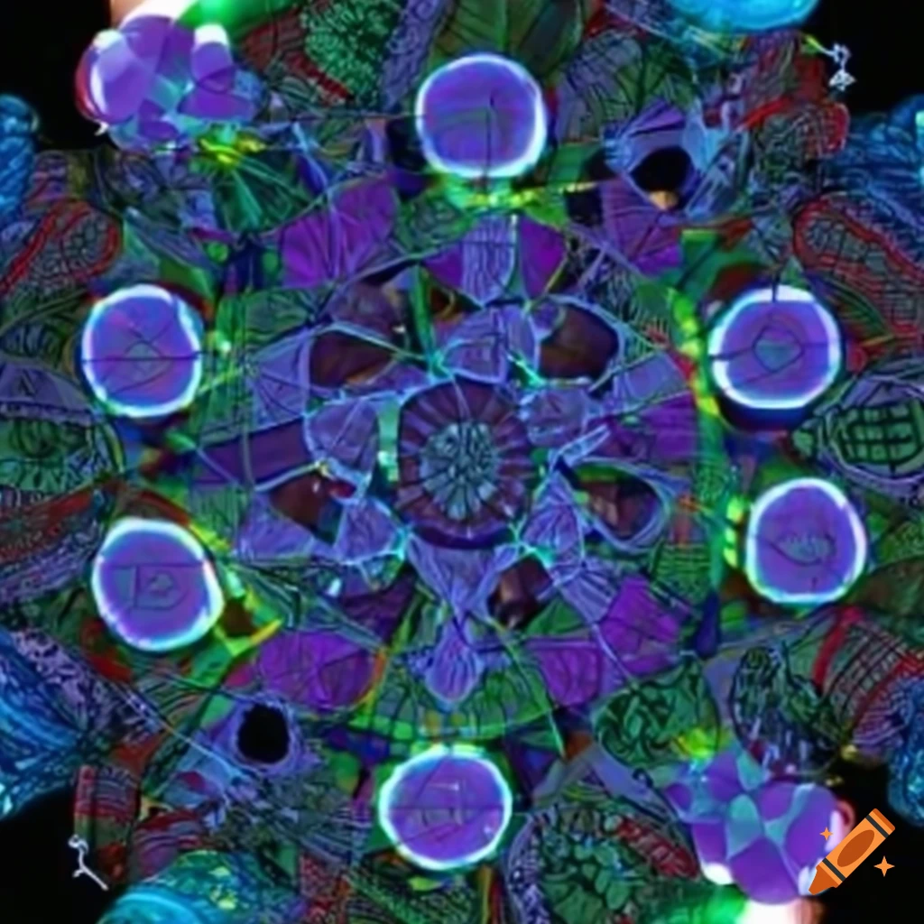 Twisted clockwork filigree with neon leds and fractal forms on Craiyon