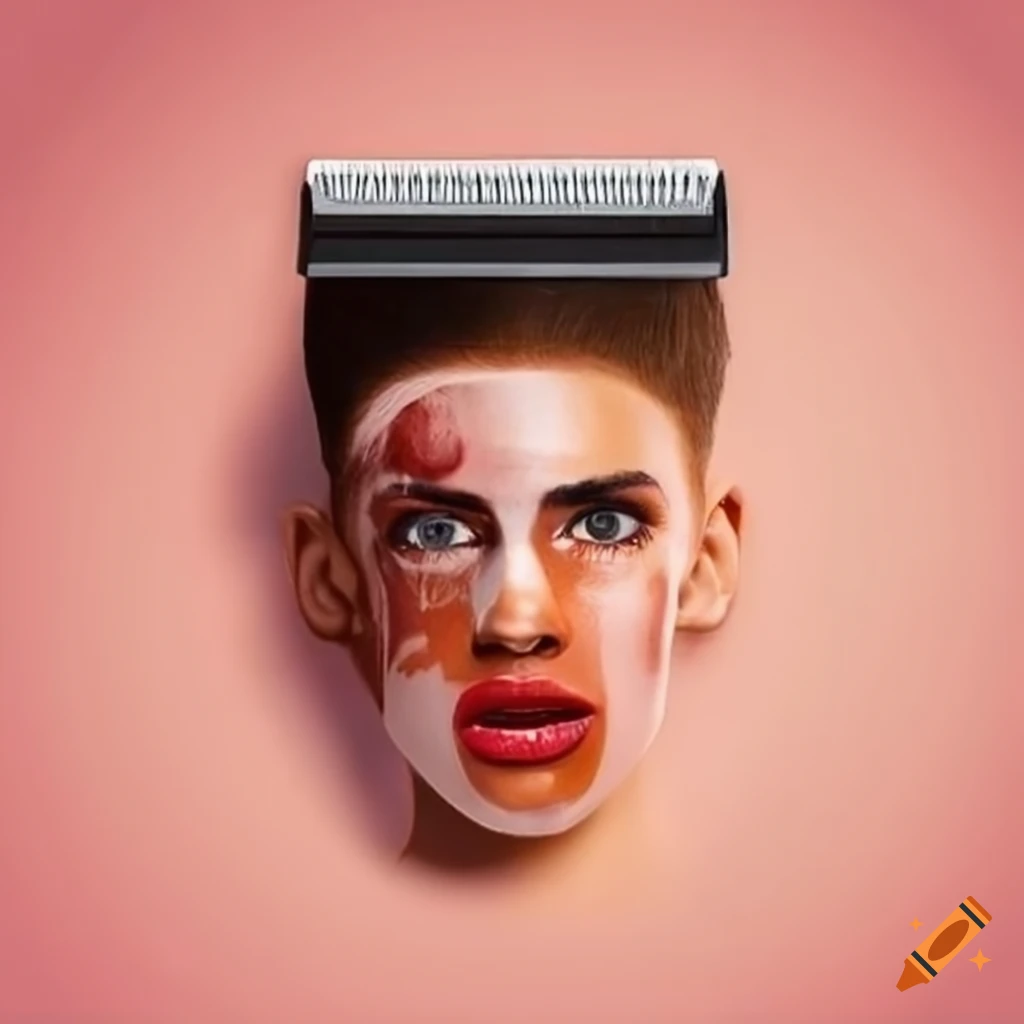 hair clipper grooming a face