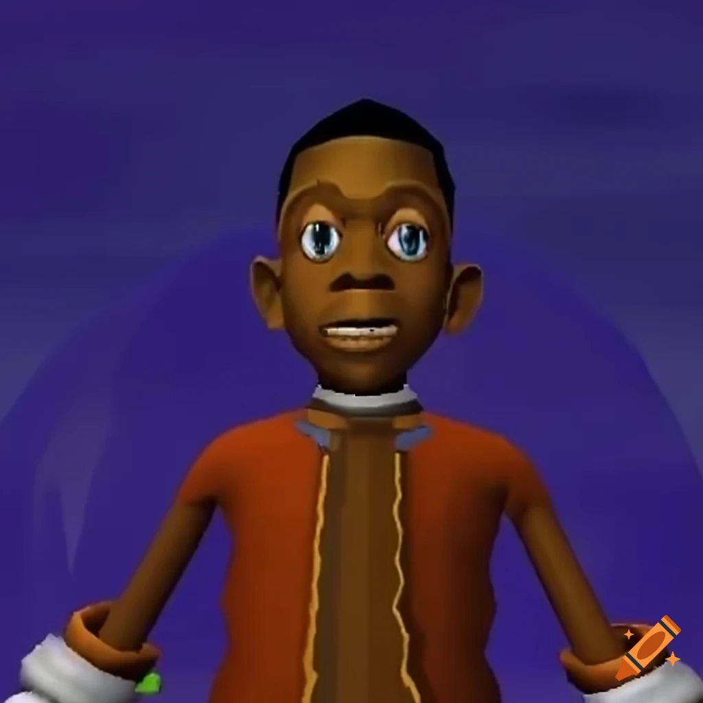 Screenshot of sonic adventure 2 gameplay with steve urkel character