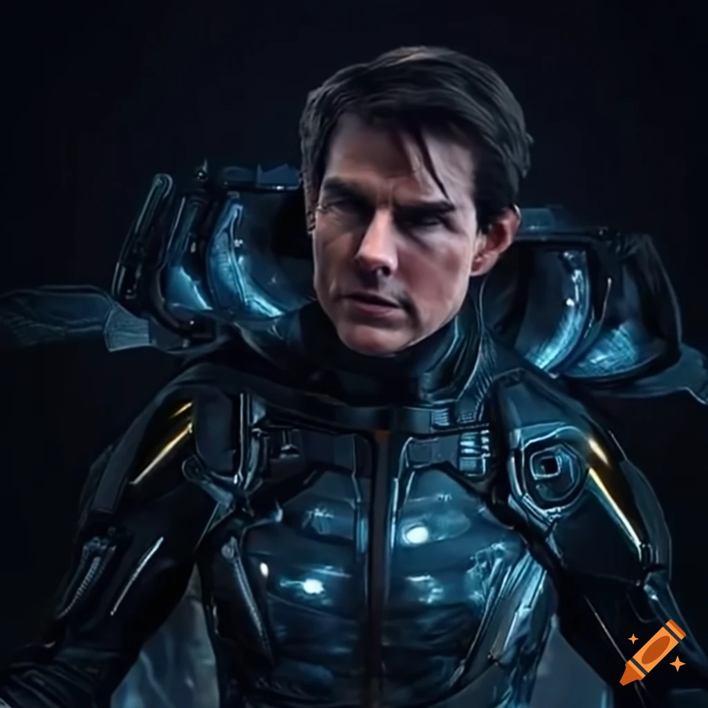 Tom cruise in a futuristic battle suit