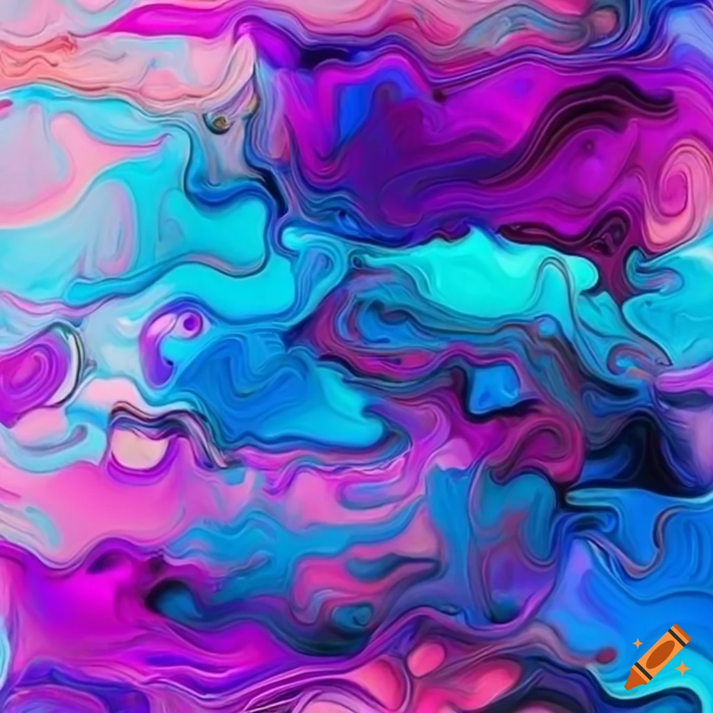 Abstract painting of blue and purple colors on Craiyon