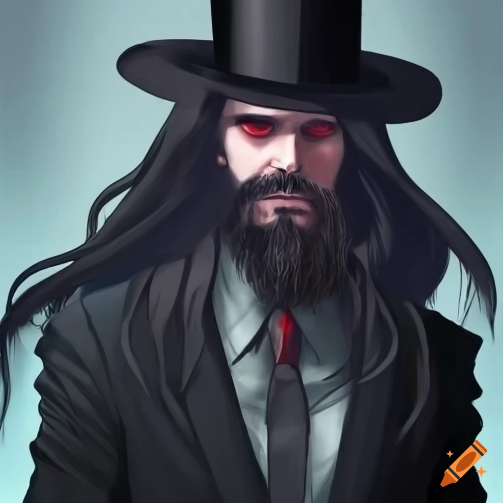image of a mysterious magician in black outfit and hat
