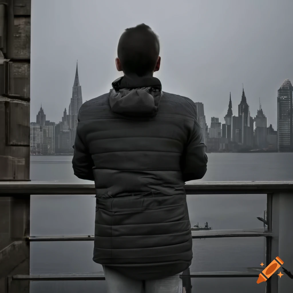 view from a bridge overlooking a city skyline