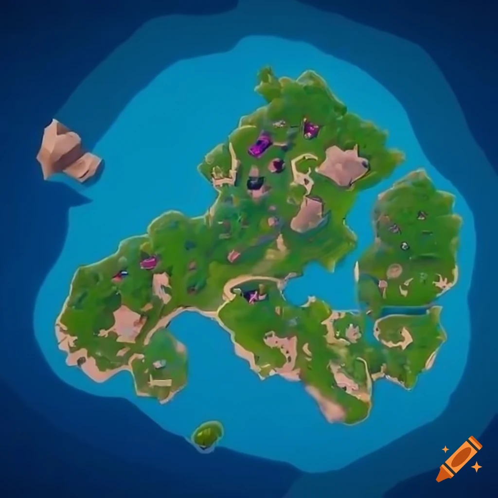 Fortnite island map on Craiyon