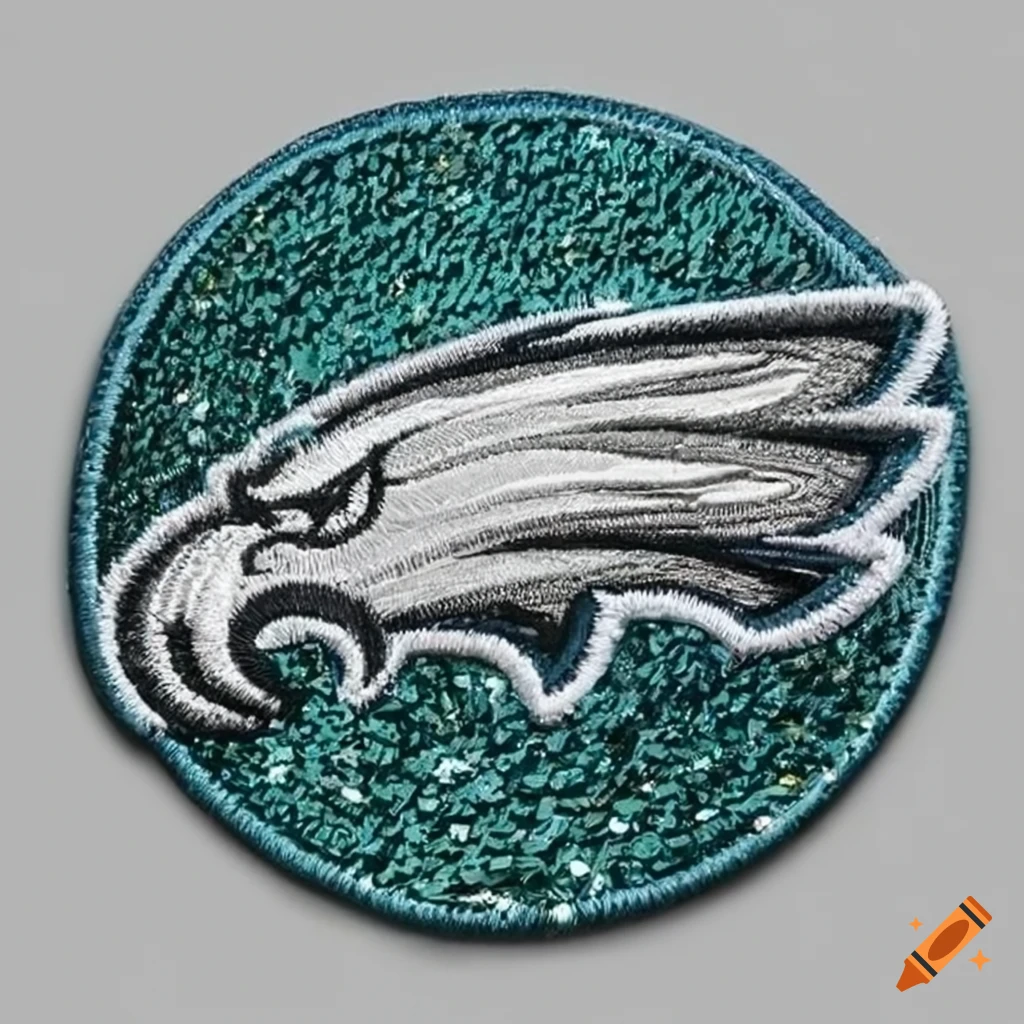 NFL Eagles sequin patch with faux embroidery