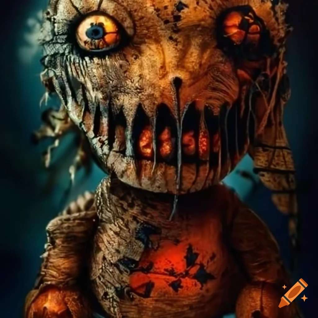 black and orange eyed dragon with voodoo doll