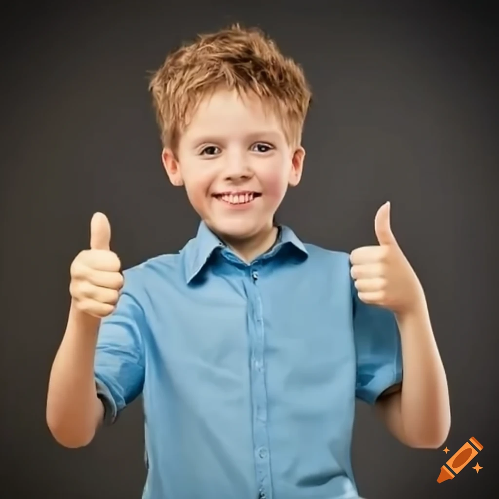 Boy giving a thumbs up gesture
