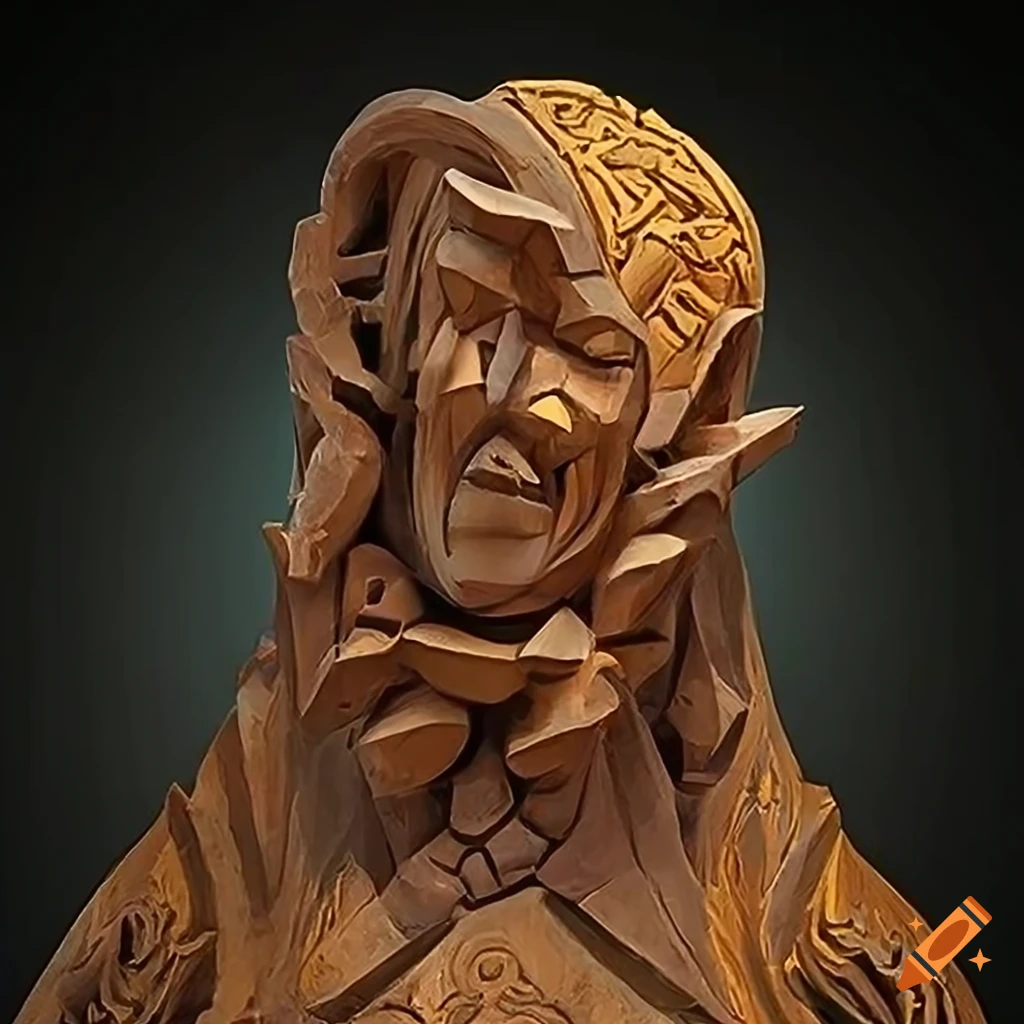 Detailed zelda game sculpture in architectural style on Craiyon