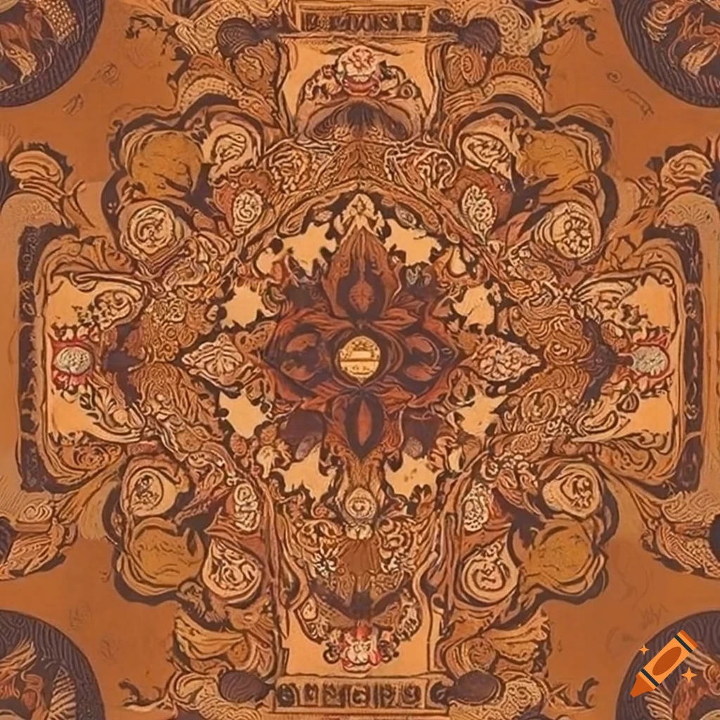 sepia-toned Turkish pattern design