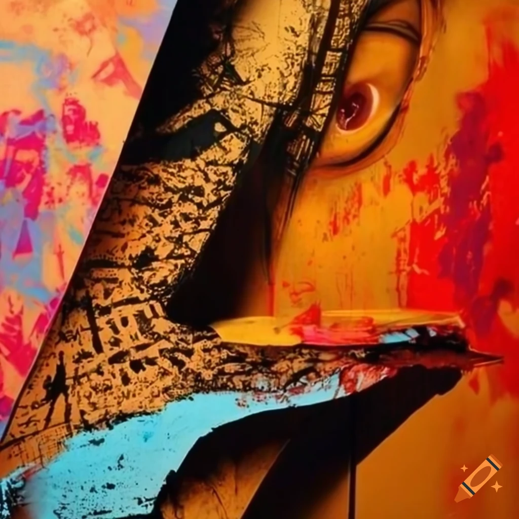 Mixed media artwork made with tape on Craiyon