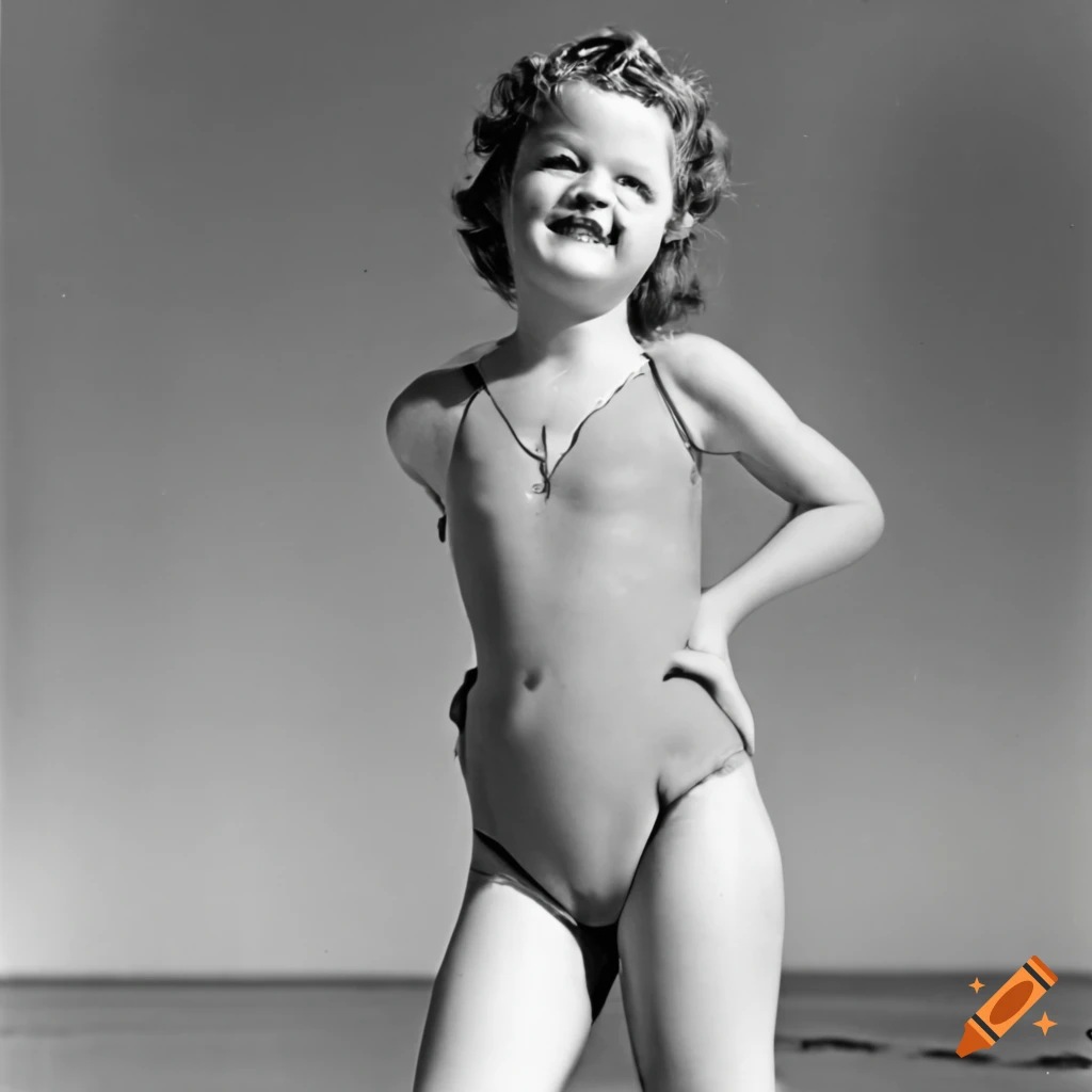 vintage swimsuit teenager with hands on hips